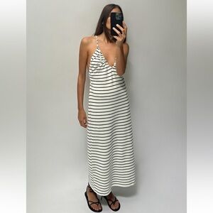 Zara NWT striped ruched dress